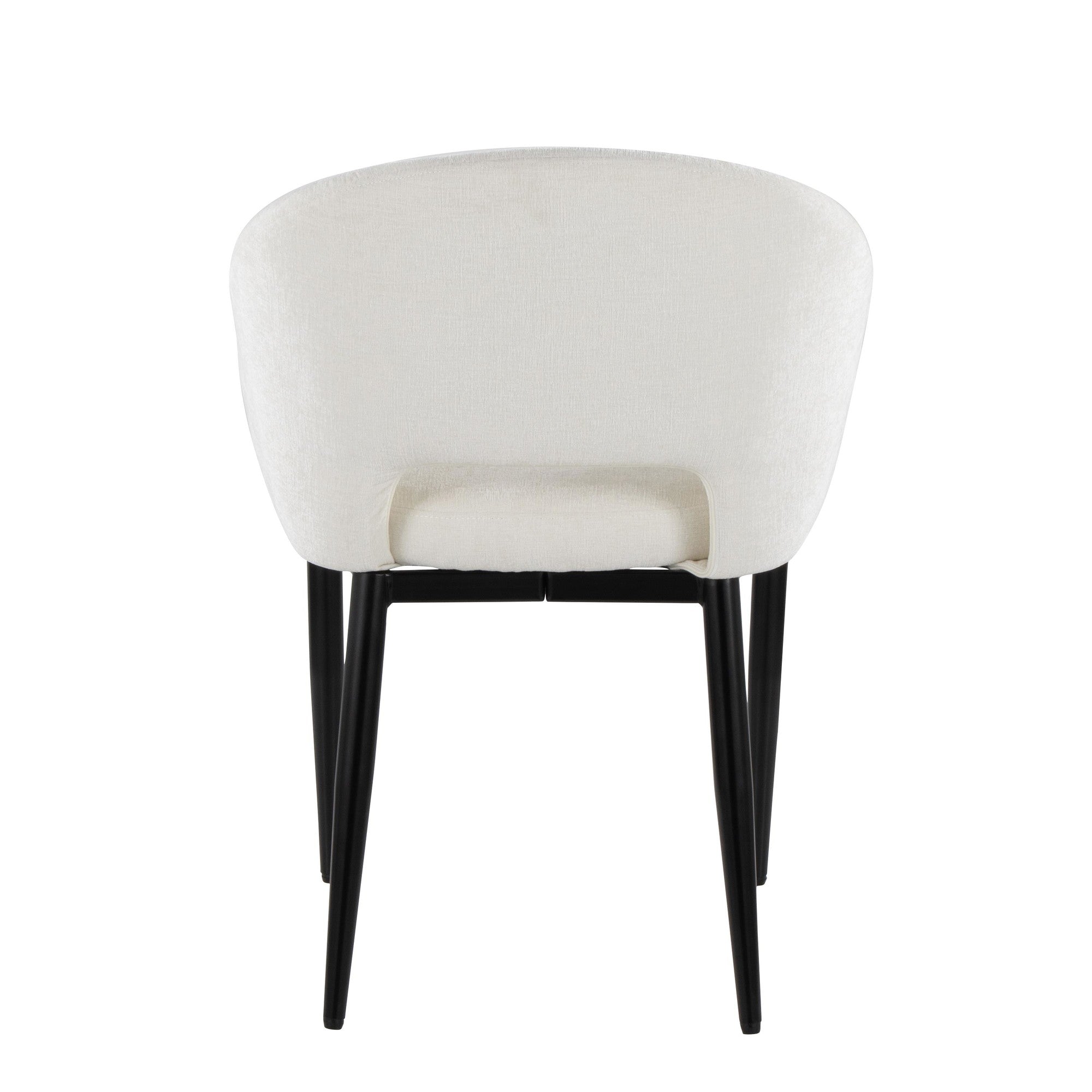 Renee Upholstered Chair - Set of 2 - Black Metal, Off-white Fabric