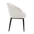 Renee Upholstered Chair - Set of 2 - Black Metal, Off-white Fabric