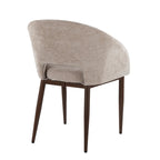 Renee Upholstered Chair - Set of 2 - Walnut Metal, Light Brown Fabric