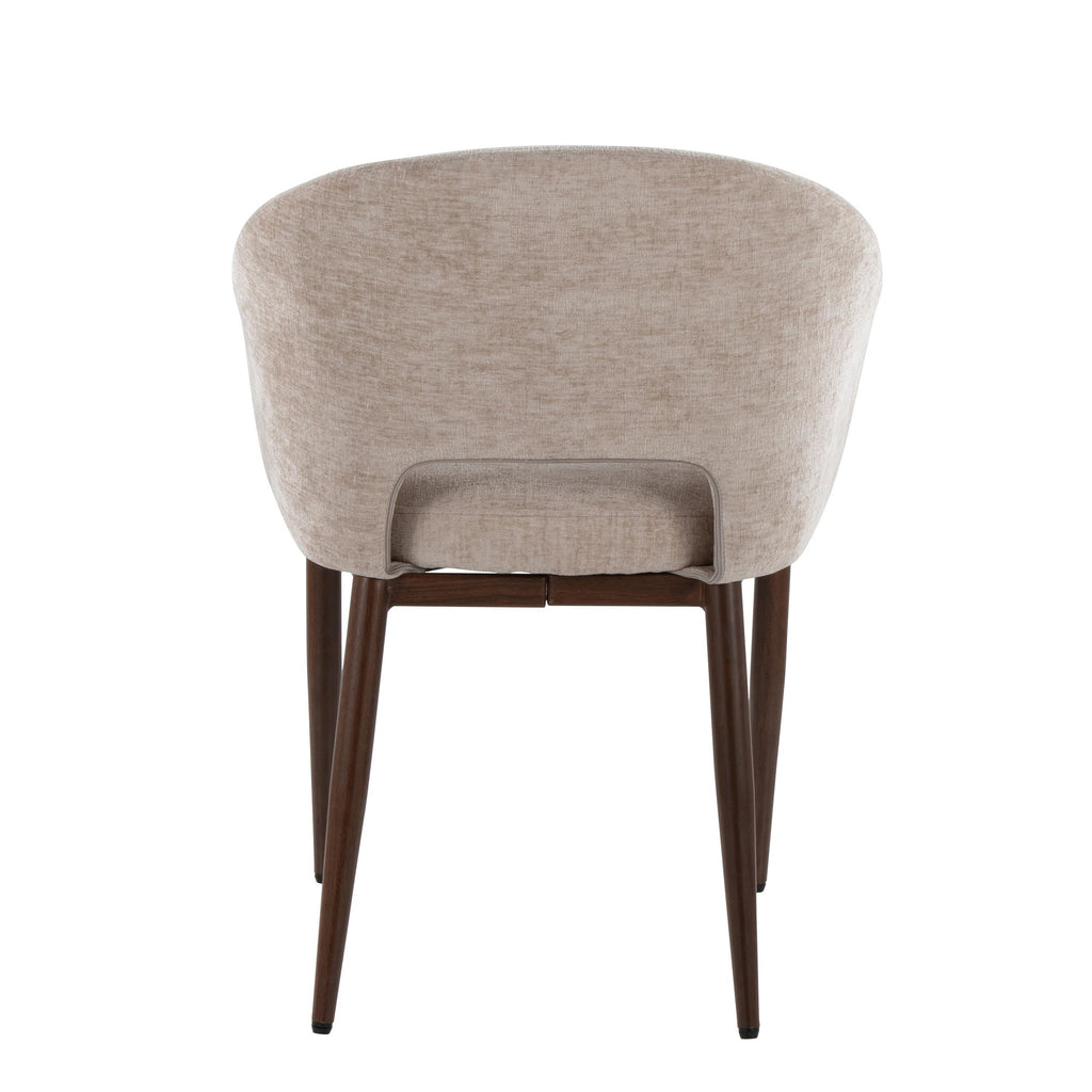 Renee Upholstered Chair - Set of 2 - Walnut Metal, Light Brown Fabric