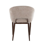 Renee Upholstered Chair - Set of 2 - Walnut Metal, Light Brown Fabric