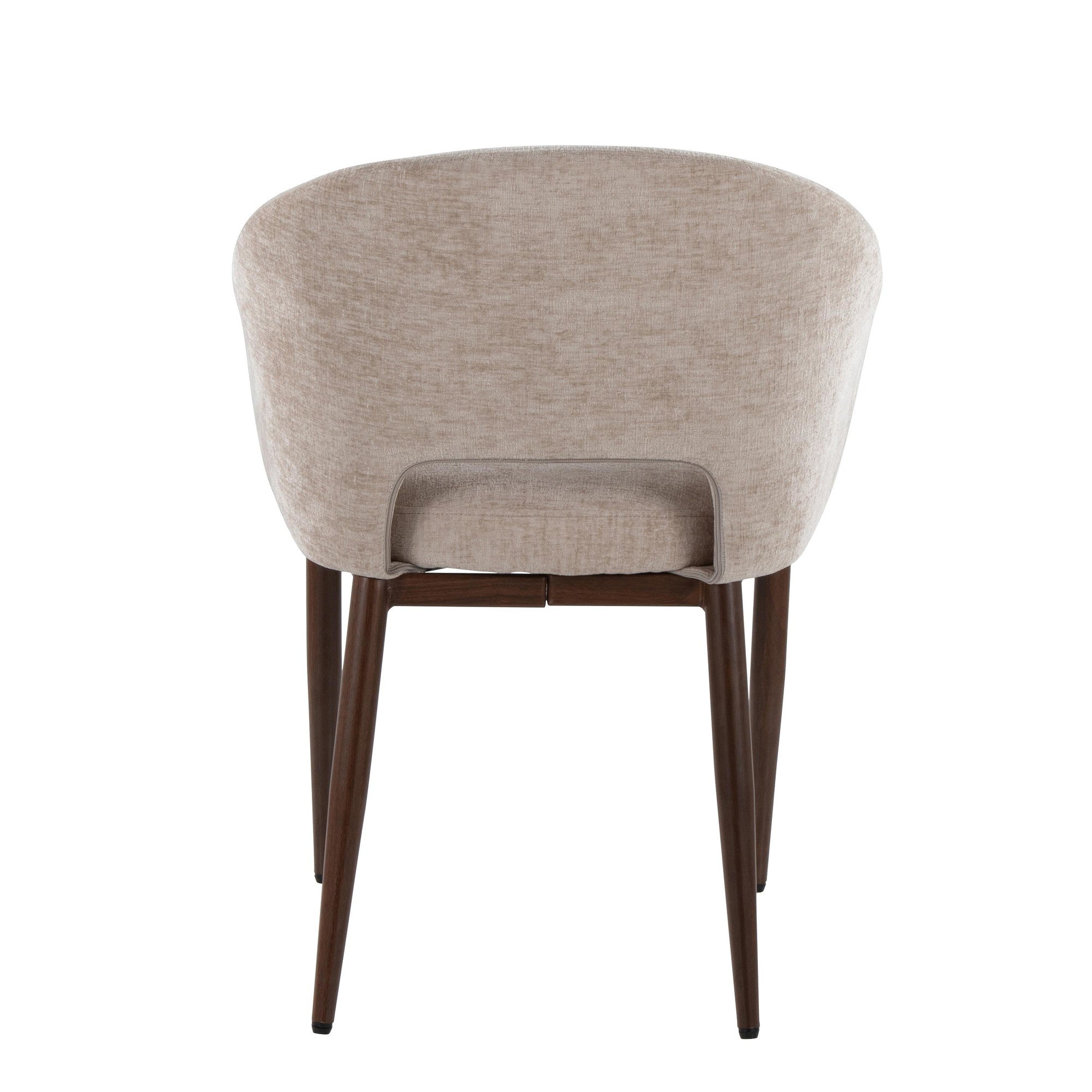 Renee Upholstered Chair - Set of 2 - Walnut Metal, Light Brown Fabric