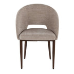 Renee Upholstered Chair - Set of 2 - Walnut Metal, Light Brown Fabric