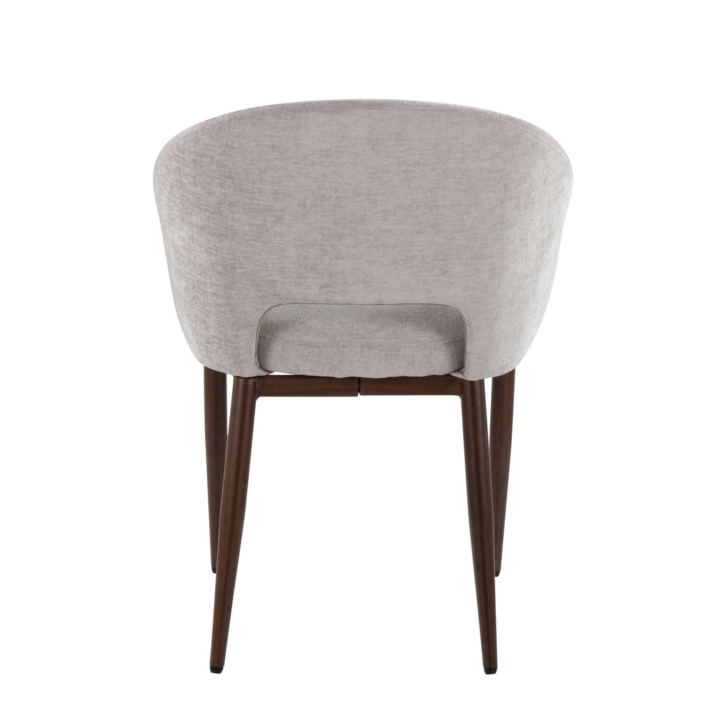 Renee Upholstered Chair - Set of 2 - Walnut Metal, Silver Fabric