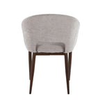 Renee Upholstered Chair - Set of 2 - Walnut Metal, Silver Fabric