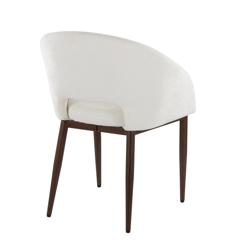 Renee Upholstered Chair - Set of 2 - Walnut Metal, Off-white Fabric