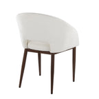 Renee Upholstered Chair - Set of 2 - Walnut Metal, Off-white Fabric
