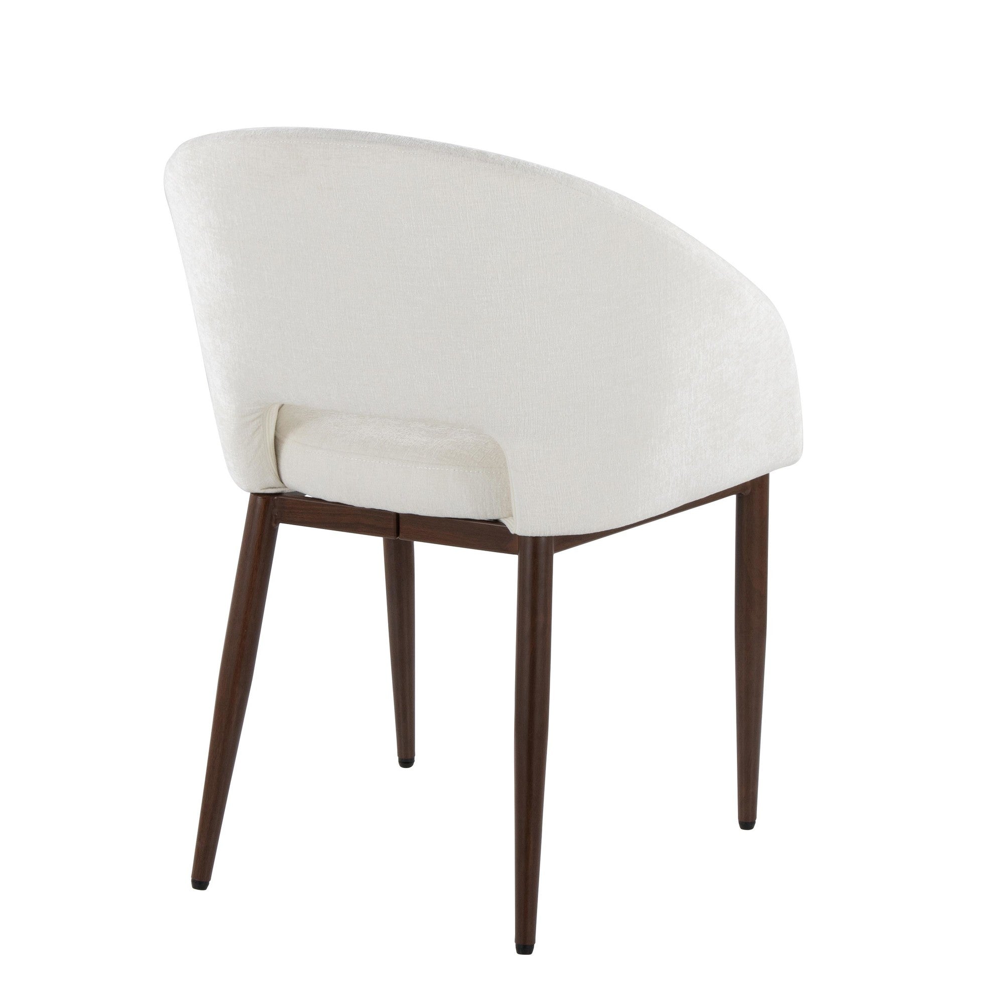 Renee Upholstered Chair - Set of 2 - Walnut Metal, Off-white Fabric