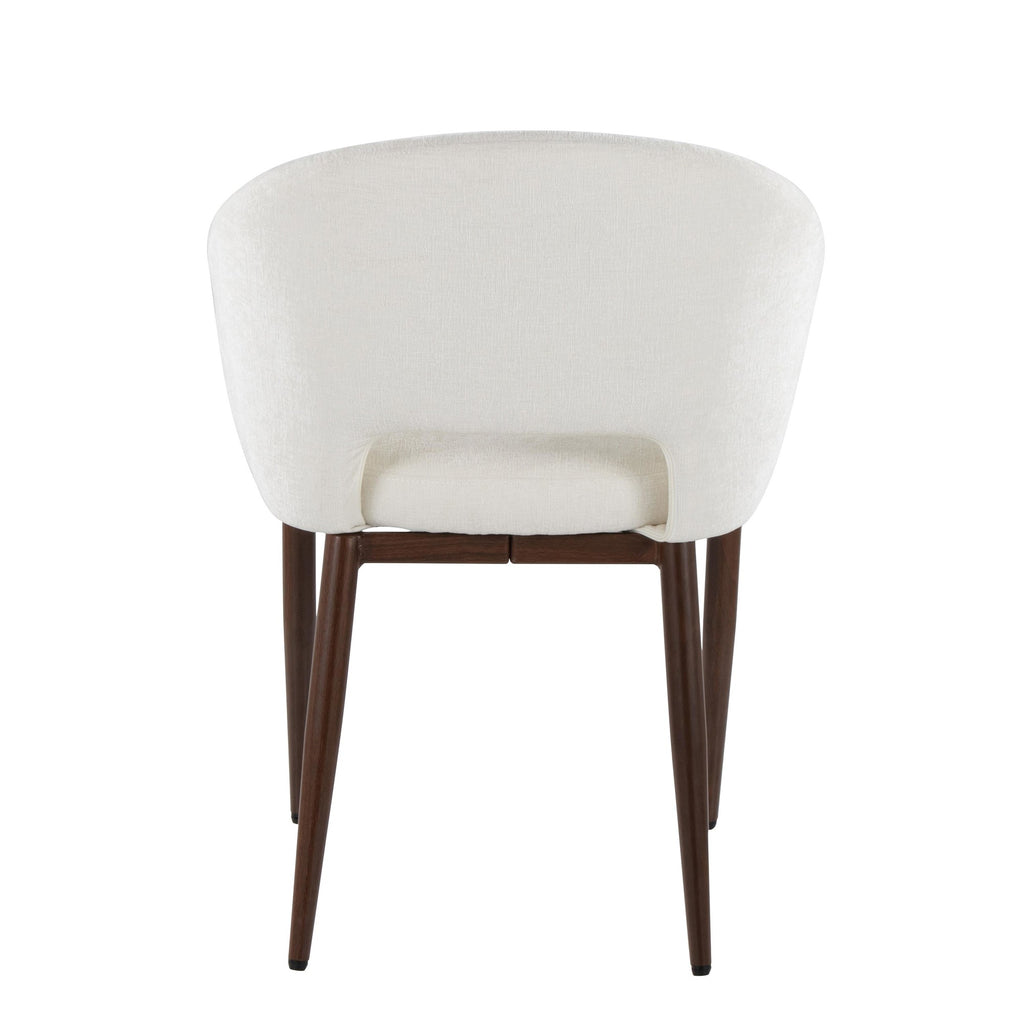 Renee Upholstered Chair - Set of 2 - Walnut Metal, Off-white Fabric