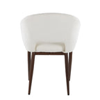 Renee Upholstered Chair - Set of 2 - Walnut Metal, Off-white Fabric