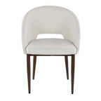 Renee Upholstered Chair - Set of 2 - Walnut Metal, Off-white Fabric