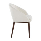 Renee Upholstered Chair - Set of 2 - Walnut Metal, Off-white Fabric