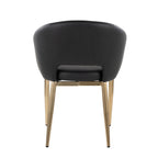 Renee Upholstered Chair - Set of 2 - Gold Metal, Black PU