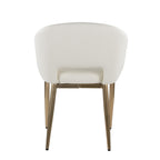 Renee Upholstered Chair - Set of 2 - Gold Metal, White PU
