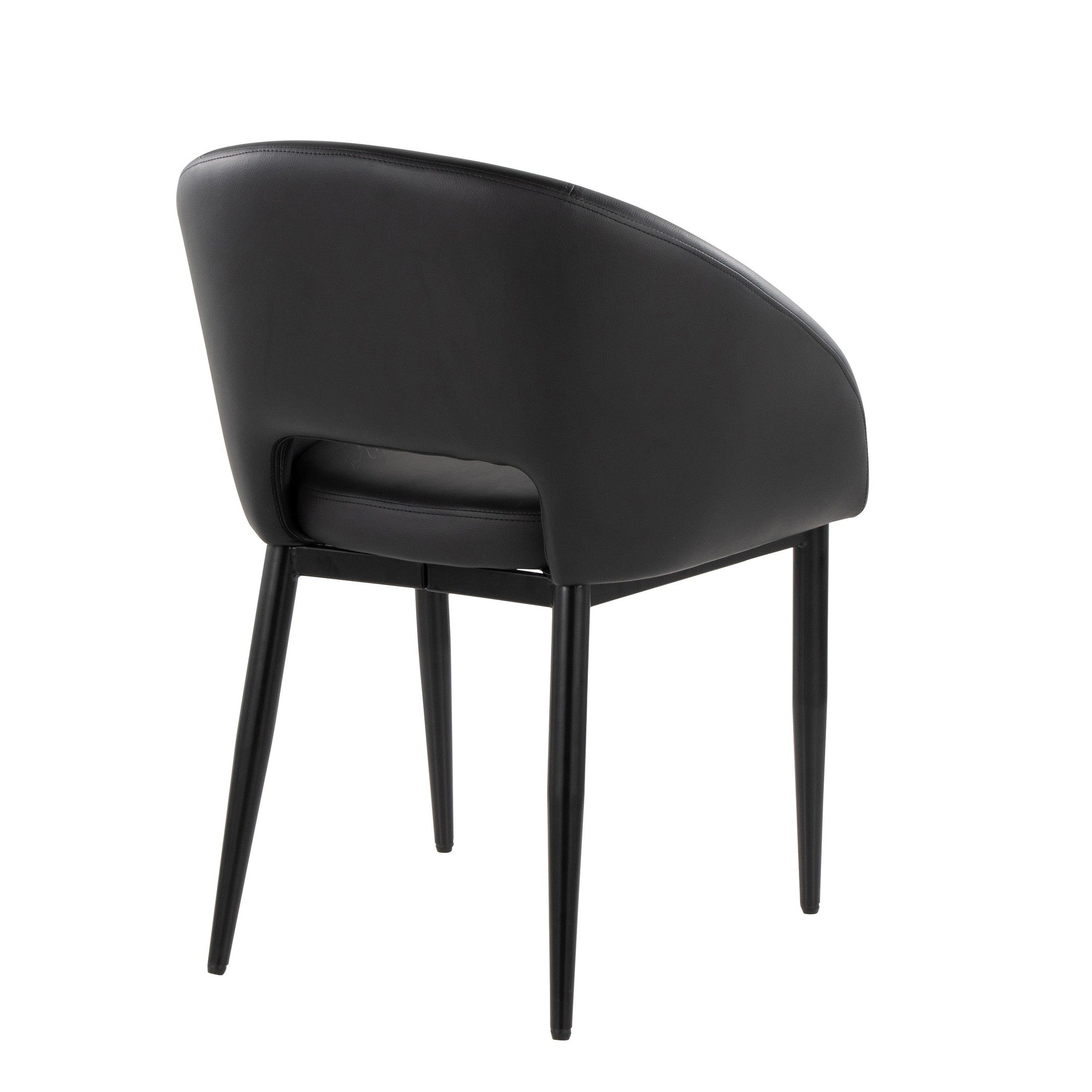 Renee Upholstered Chair - Set of 2 - Black Metal, Black PU