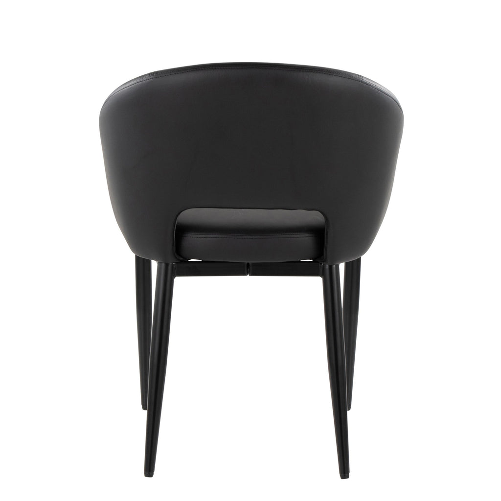 Renee Upholstered Chair - Set of 2 - Black Metal, Black PU