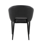 Renee Upholstered Chair - Set of 2 - Black Metal, Black PU