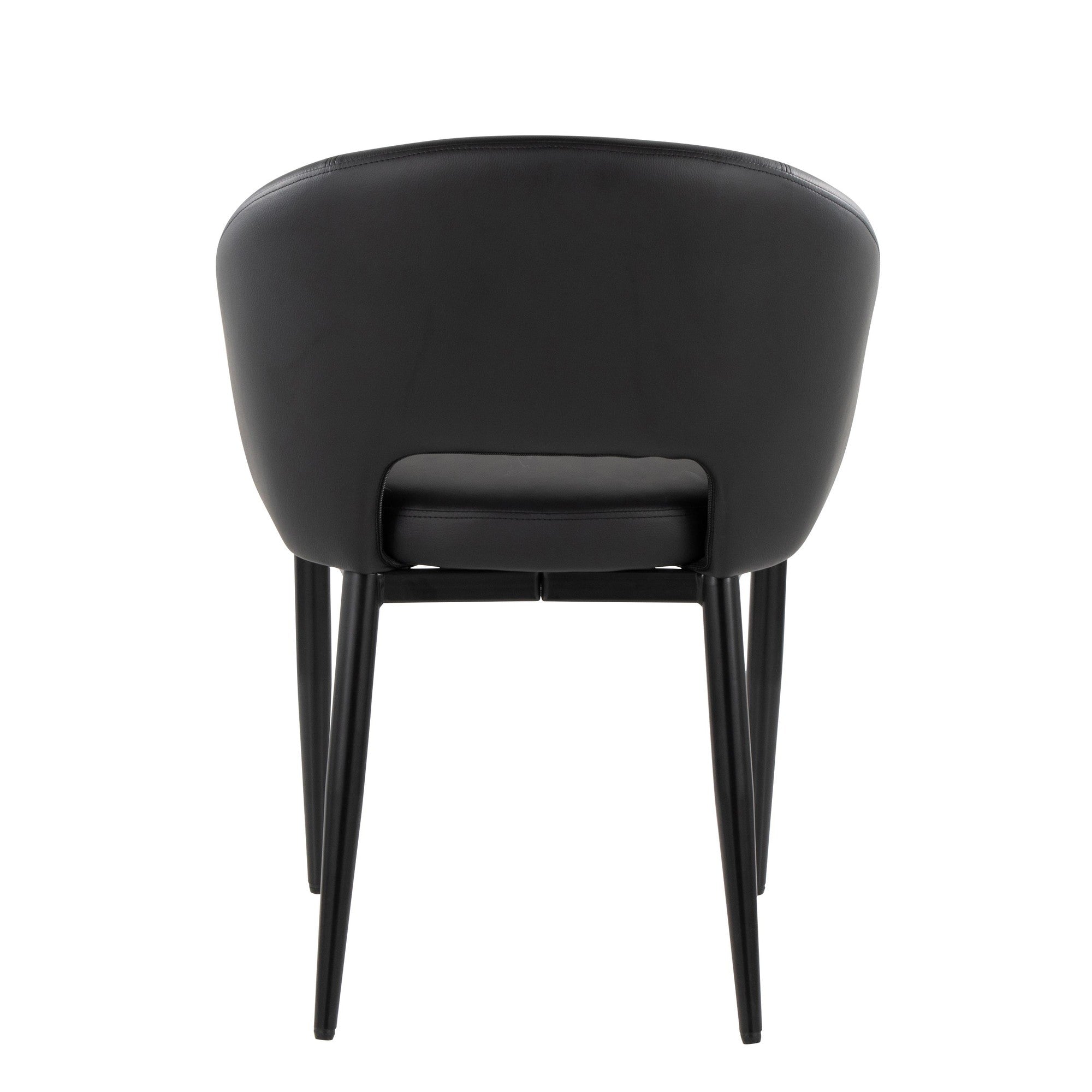 Renee Upholstered Chair - Set of 2 - Black Metal, Black PU
