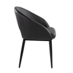 Renee Upholstered Chair - Set of 2 - Black Metal, Black PU