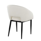 Renee Upholstered Chair - Set of 2 - Black Metal, White PU