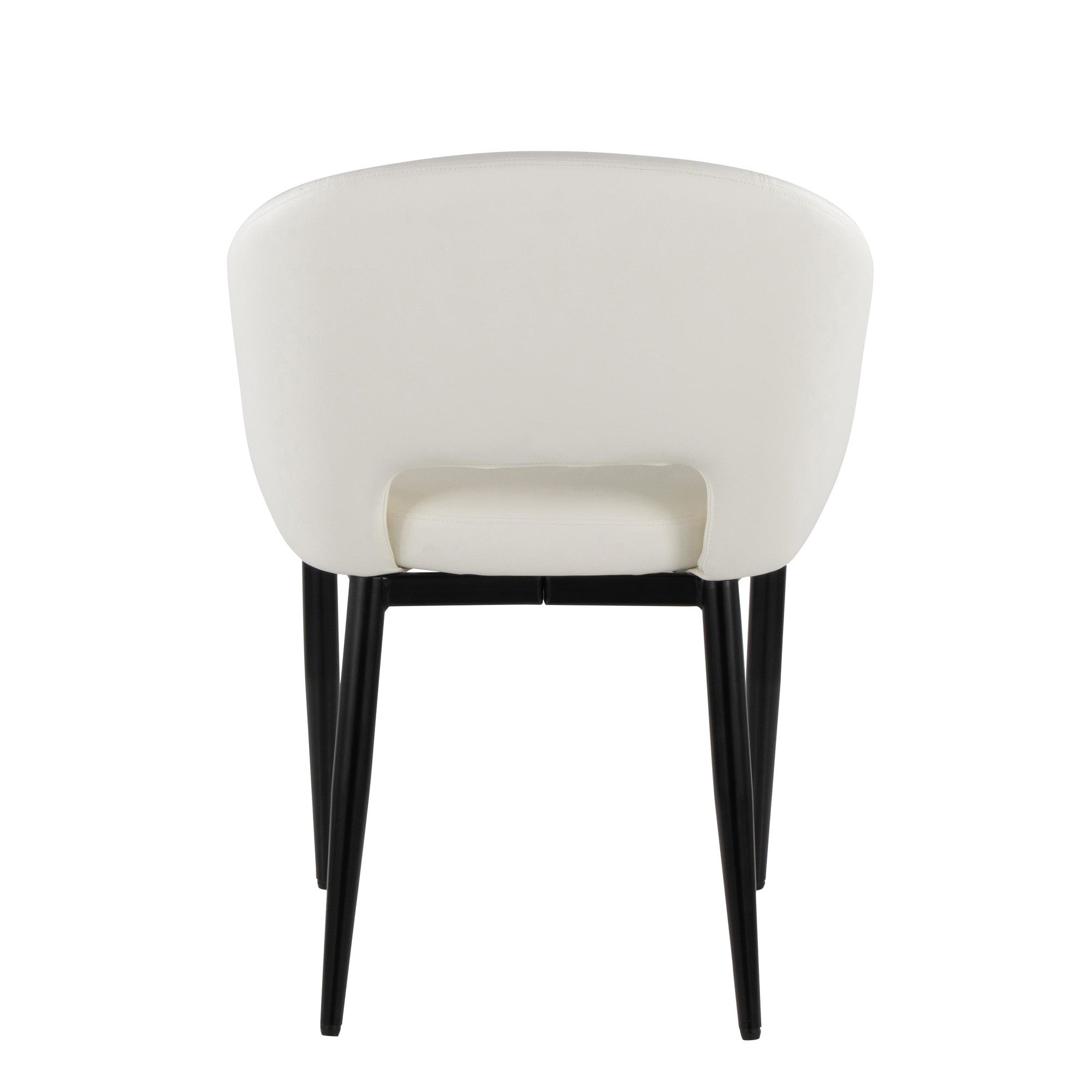 Renee Upholstered Chair - Set of 2 - Black Metal, White PU