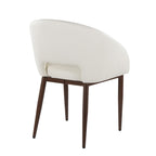 Renee Upholstered Chair - Set of 2 - Walnut Metal, White PU