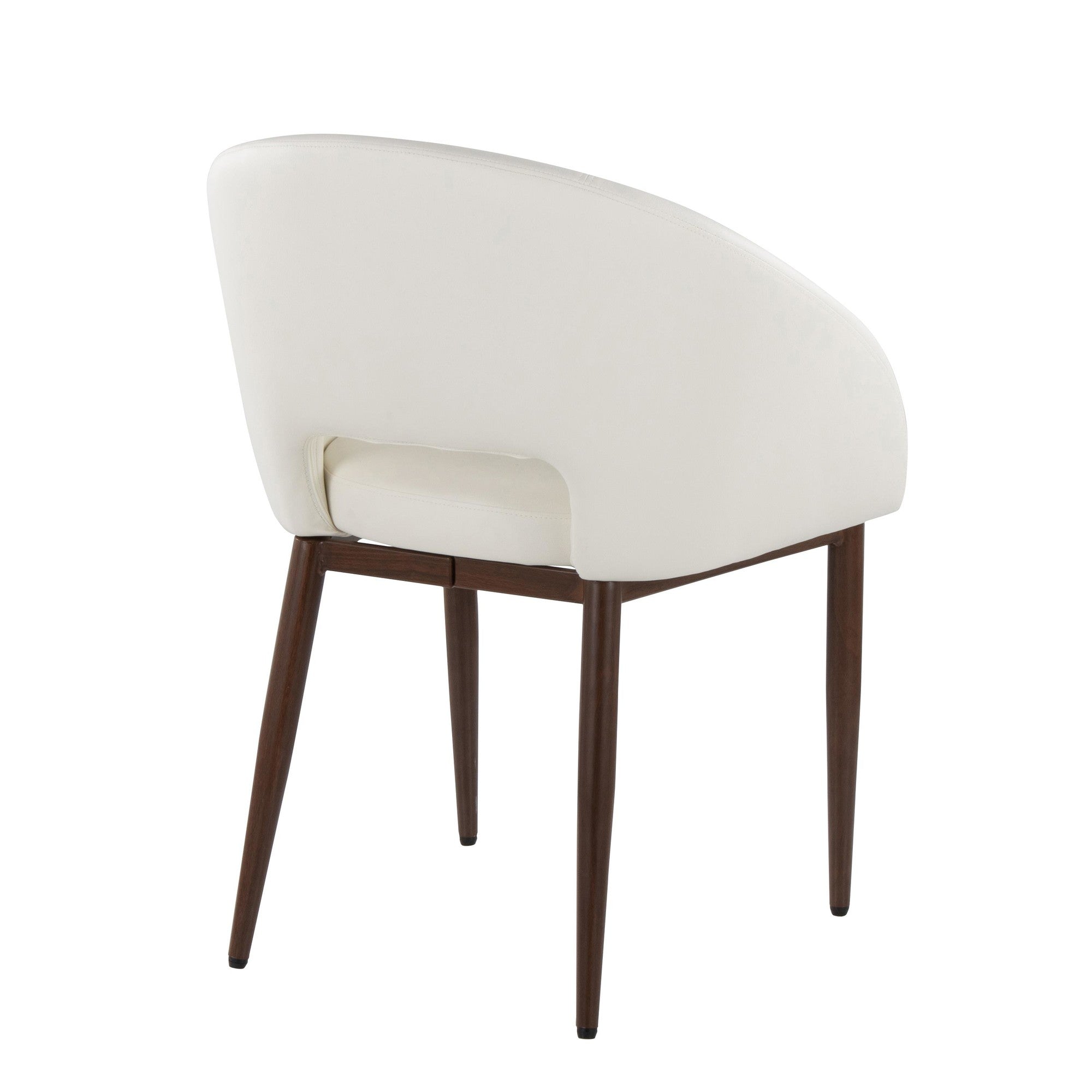 Renee Upholstered Chair - Set of 2 - Walnut Metal, White PU