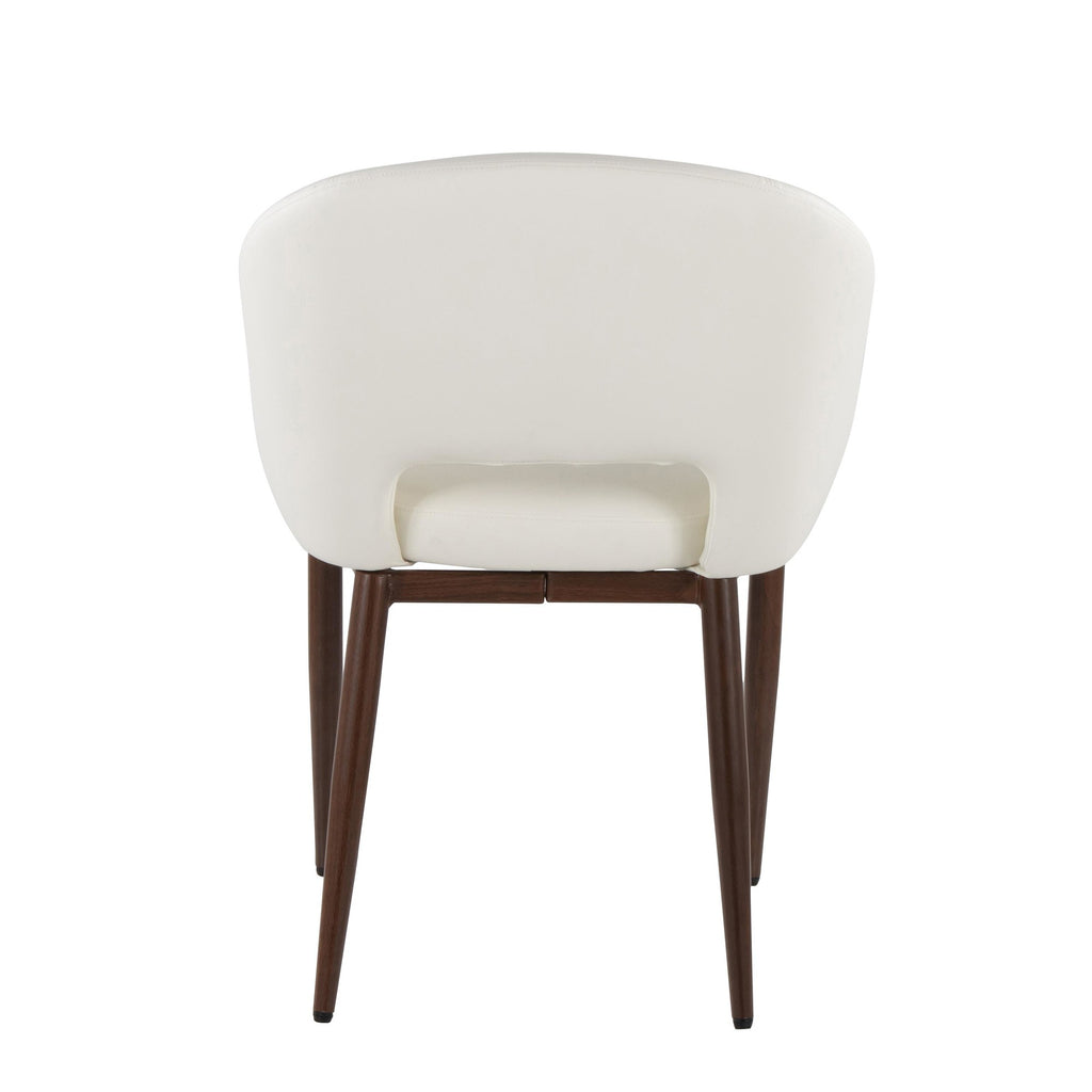 Renee Upholstered Chair - Set of 2 - Walnut Metal, White PU