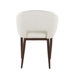 Renee Upholstered Chair - Set of 2 - Walnut Metal, White PU
