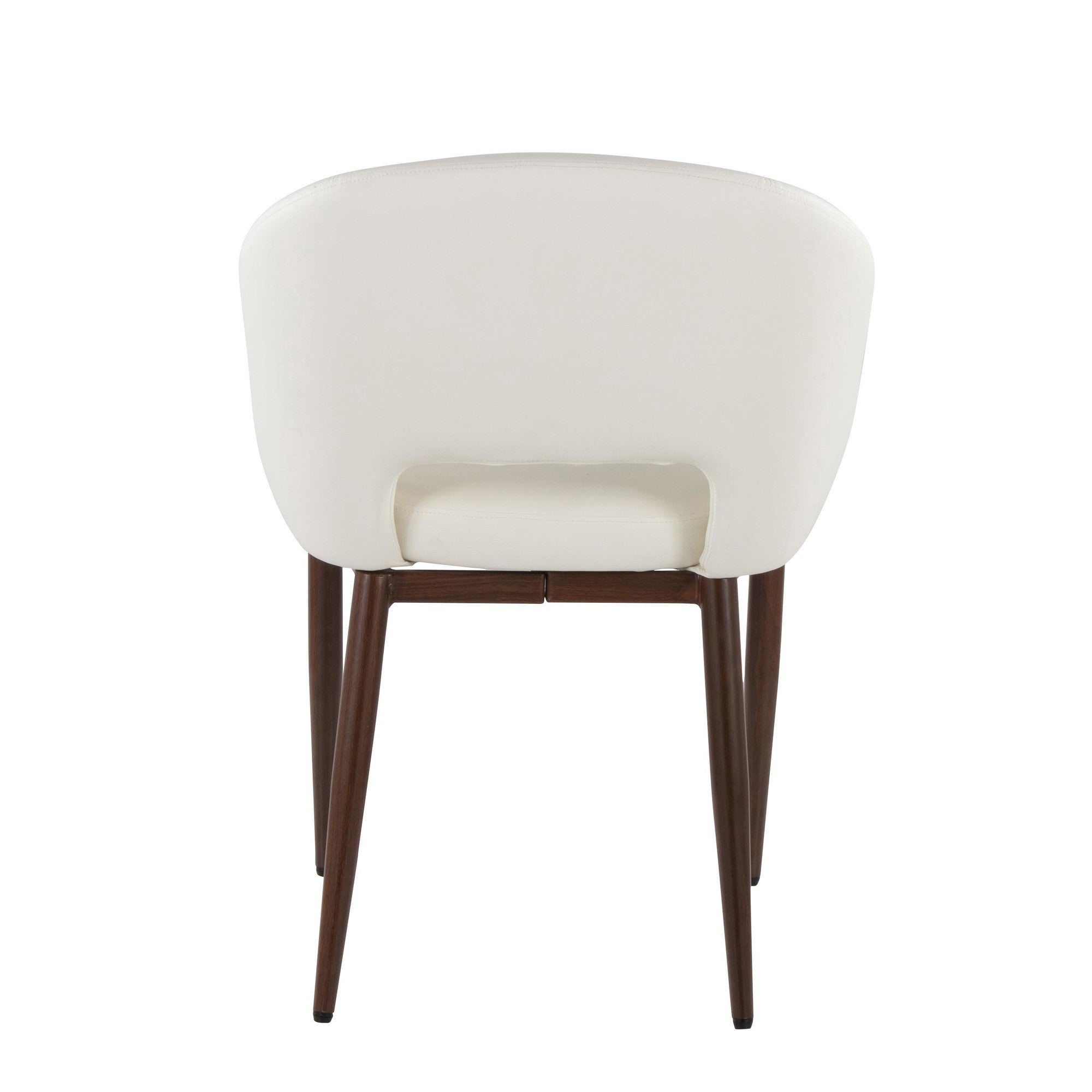 Renee Upholstered Chair - Set of 2 - Walnut Metal, White PU