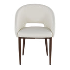 Renee Upholstered Chair - Set of 2 - Walnut Metal, White PU