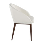 Renee Upholstered Chair - Set of 2 - Walnut Metal, White PU