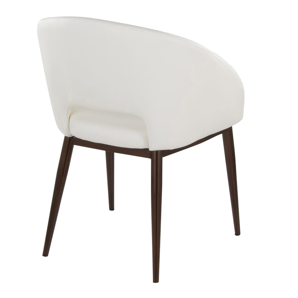 Renee Chair - Copper Metal, White PU