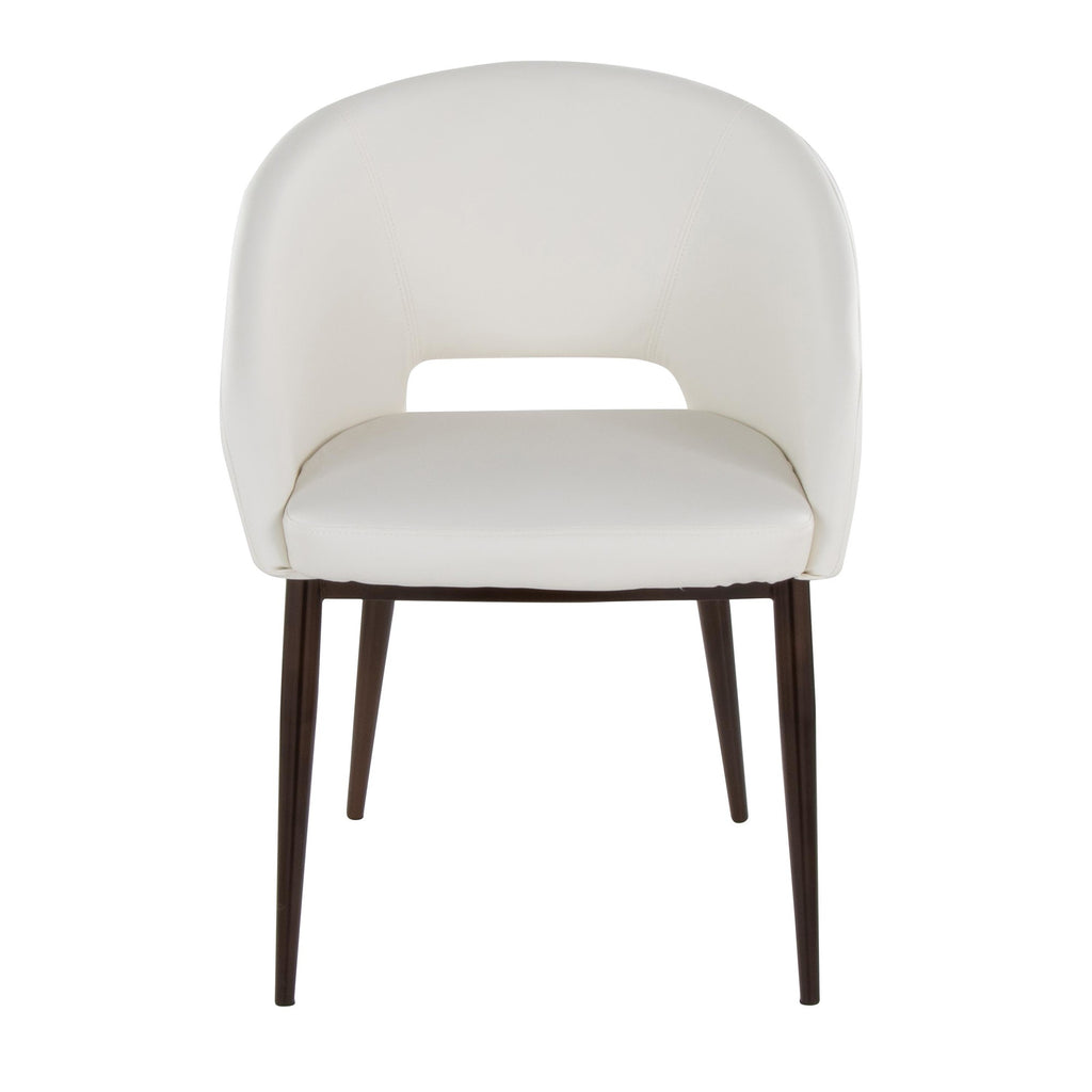 Renee Chair - Copper Metal, White PU