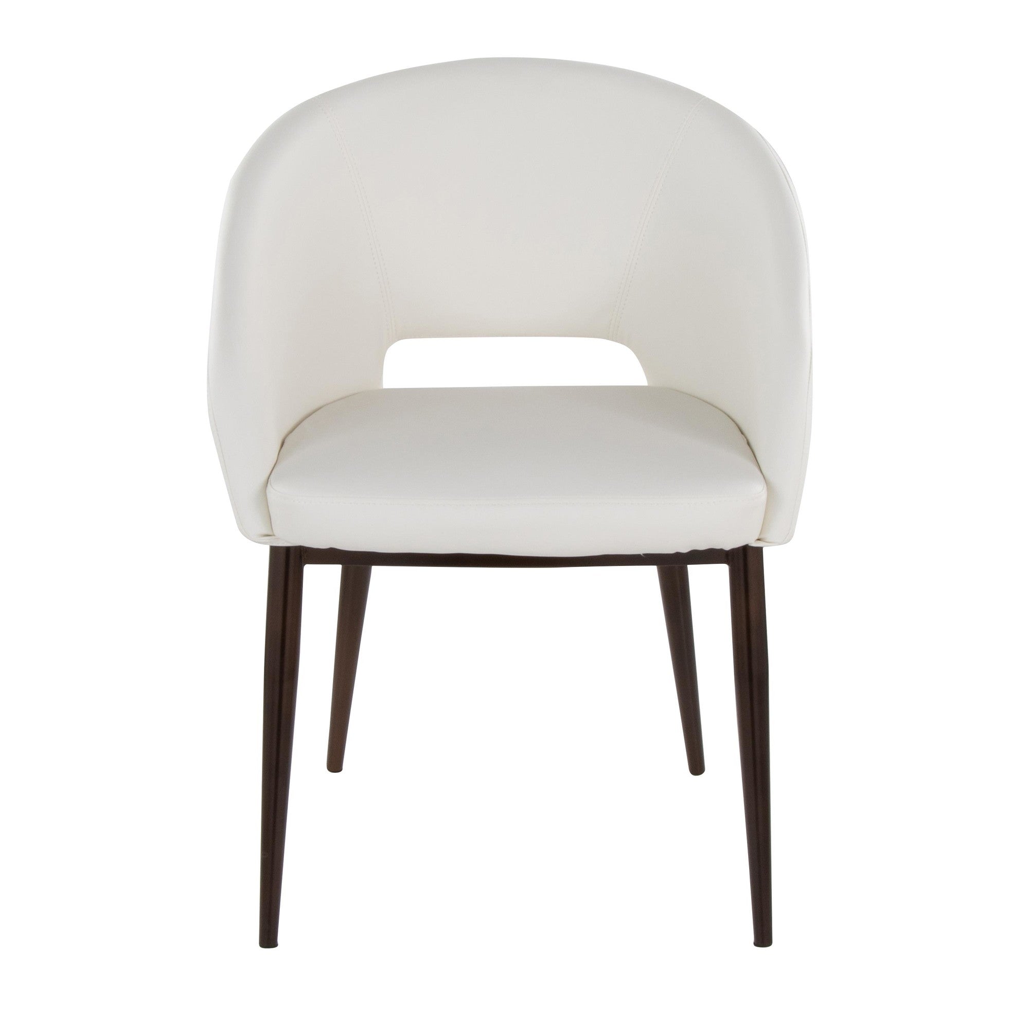 Renee Chair - Copper Metal, White PU