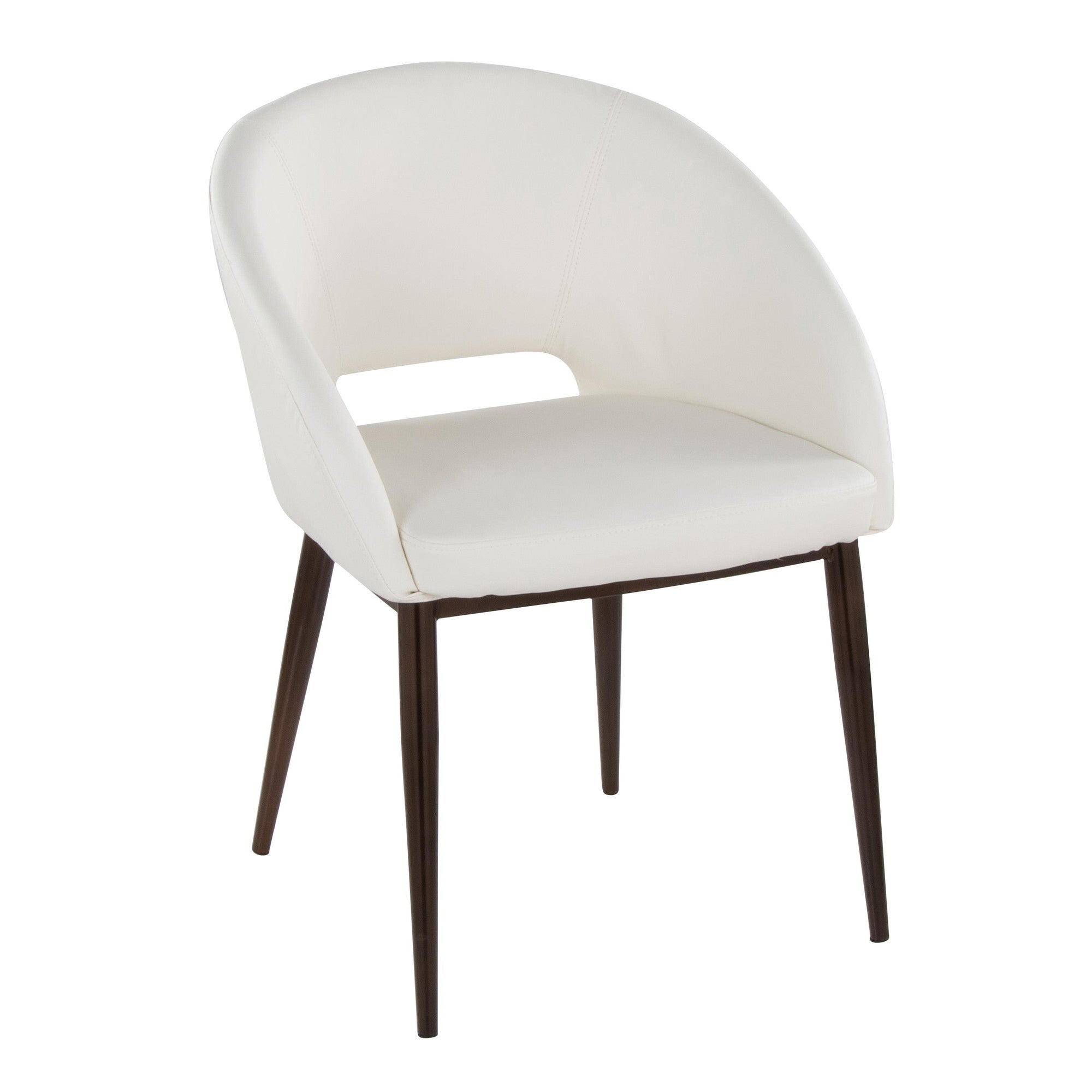 Renee Chair - Copper Metal, White PU