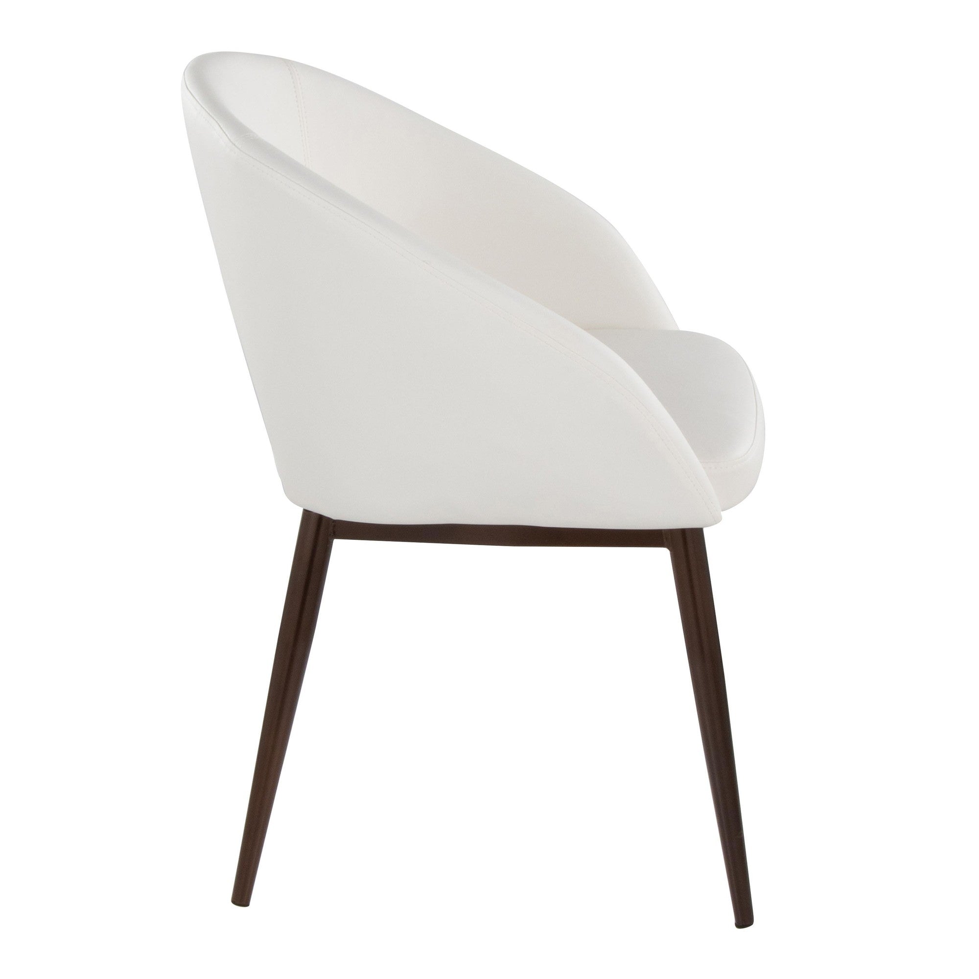 Renee Chair - Copper Metal, White PU