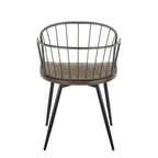 Riley Arm Chair - Set of 2 - Black Metal, Dark Walnut Wood