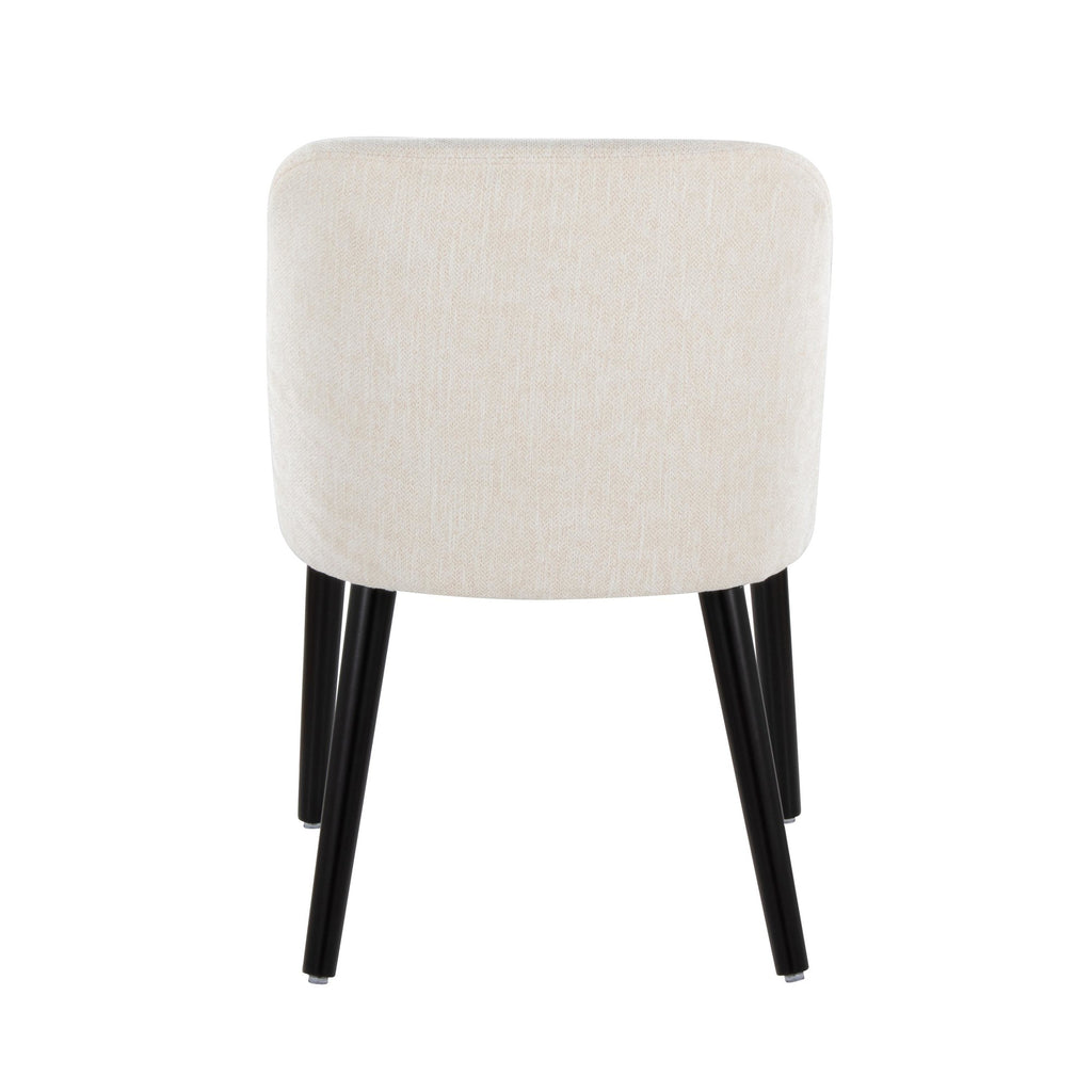 Rina Chair - Set of 2 - Black Wood, Cream Fabric