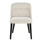 Rina Chair - Set of 2 - Black Wood, Cream Fabric