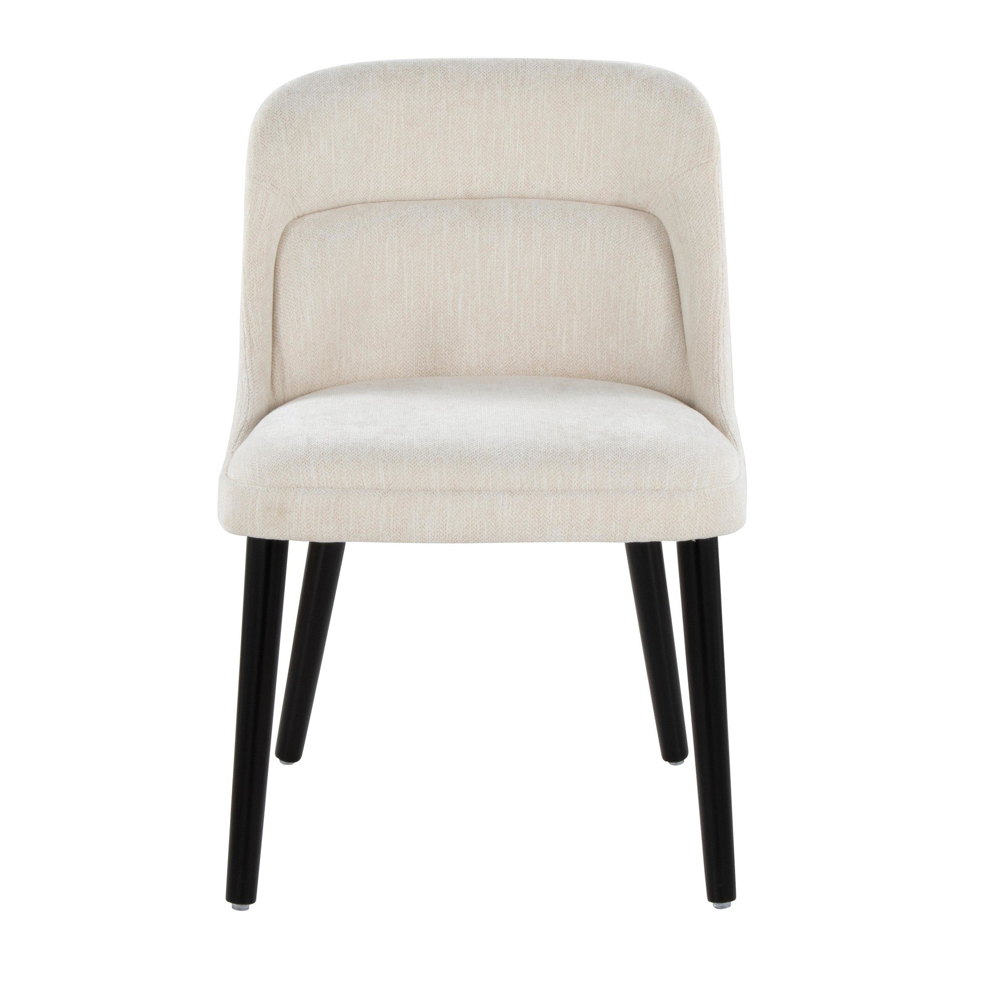 Rina Chair - Set of 2 - Black Wood, Cream Fabric