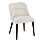 Rina Chair - Set of 2 - Black Wood, Cream Fabric