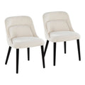 Rina Chair - Set of 2 - Black Wood, Cream Fabric