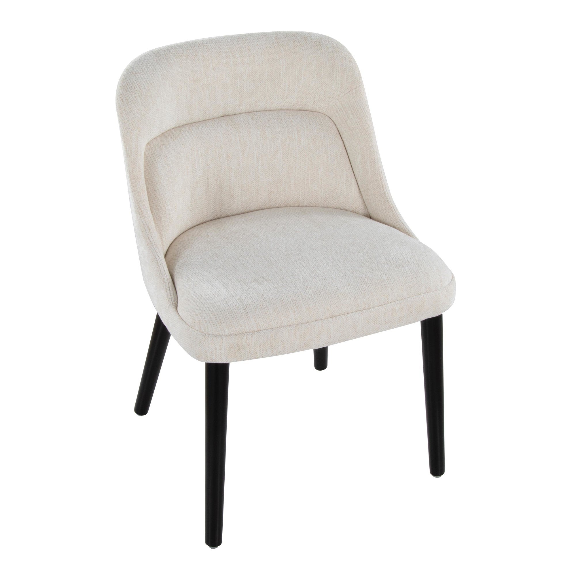 Rina Chair - Set of 2 - Black Wood, Cream Fabric