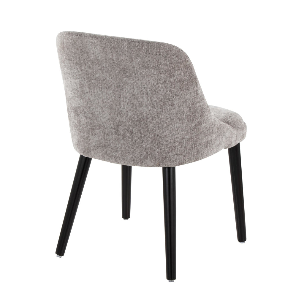 Rina Chair - Set of 2 - Black Wood, Grey Fabric