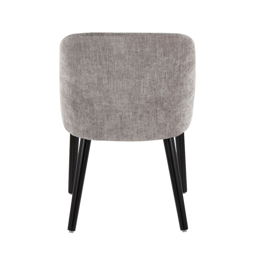 Rina Chair - Set of 2 - Black Wood, Grey Fabric