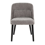 Rina Chair - Set of 2 - Black Wood, Grey Fabric