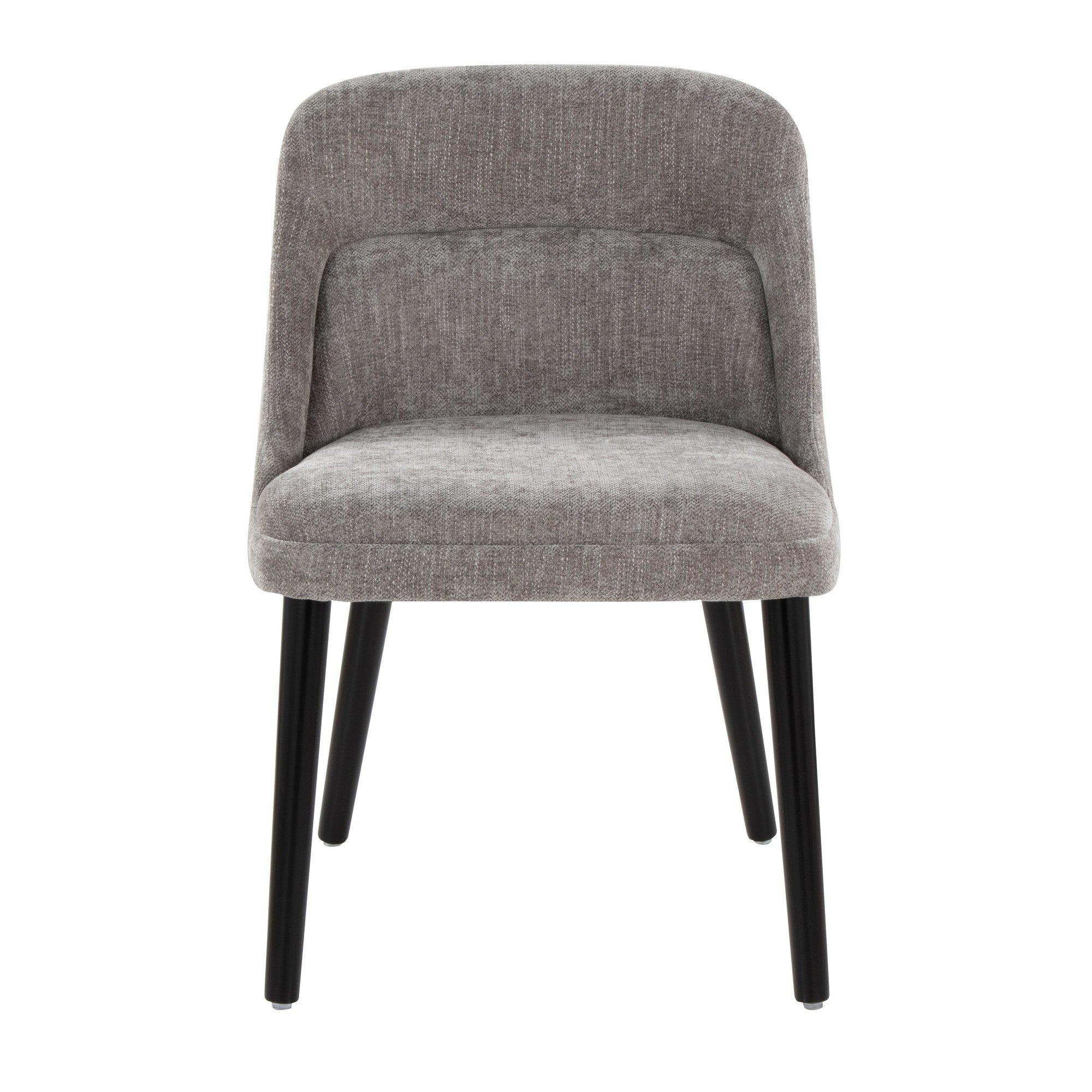 Rina Chair - Set of 2 - Black Wood, Grey Fabric