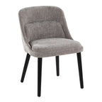 Rina Chair - Set of 2 - Black Wood, Grey Fabric