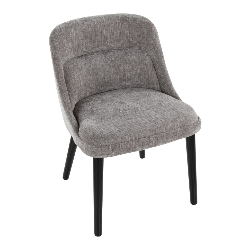 Rina Chair - Set of 2 - Black Wood, Grey Fabric